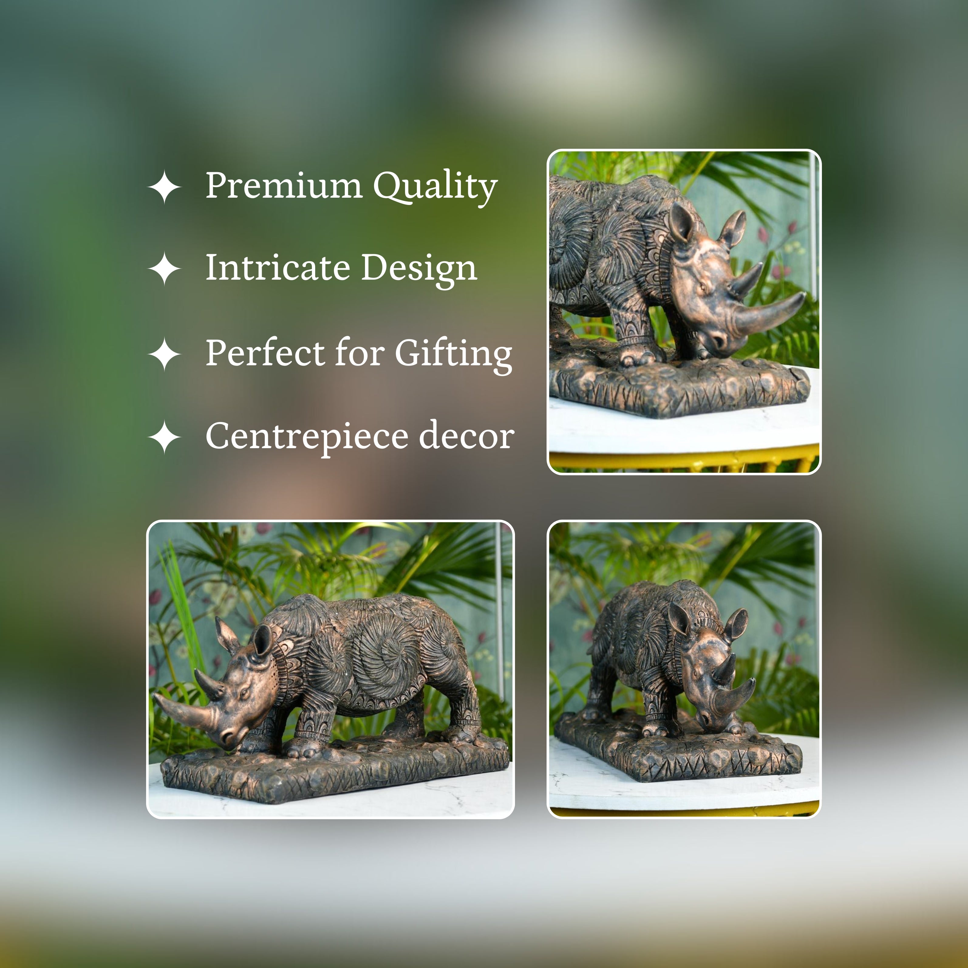 Mayii Resin Rhino Decor