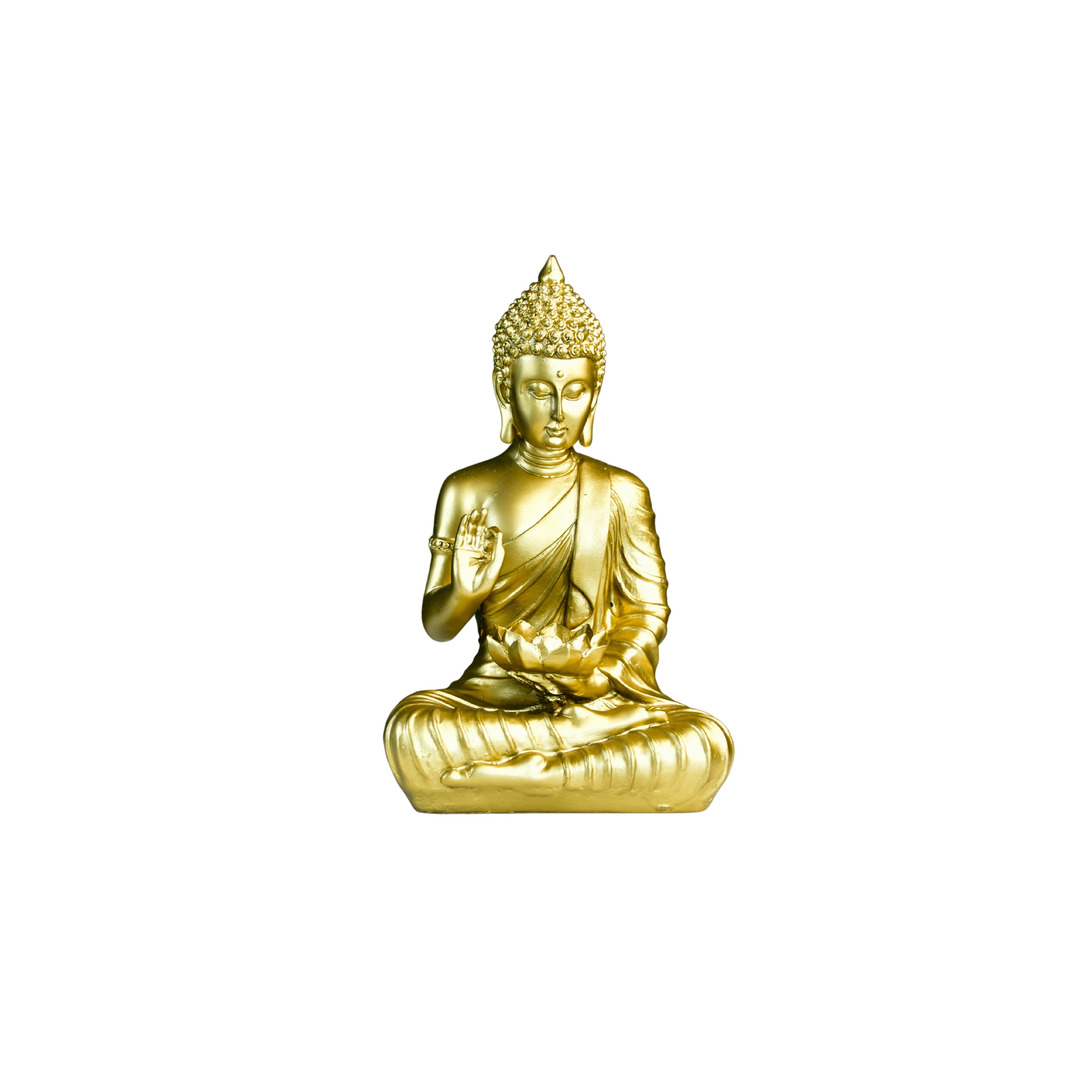 Buddha Figurine with Lotus | Mayii Indian Home Decor - Unique Artisan Craft