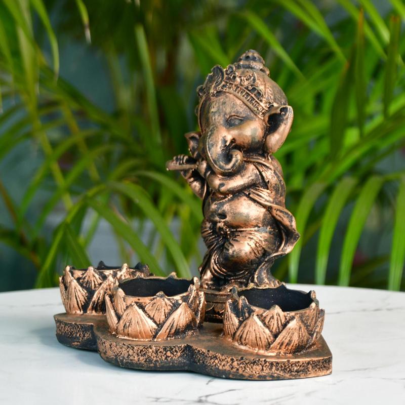 Ganesh Resin Candle Holder by Mayii - Artisan Home Decor & Showpiece