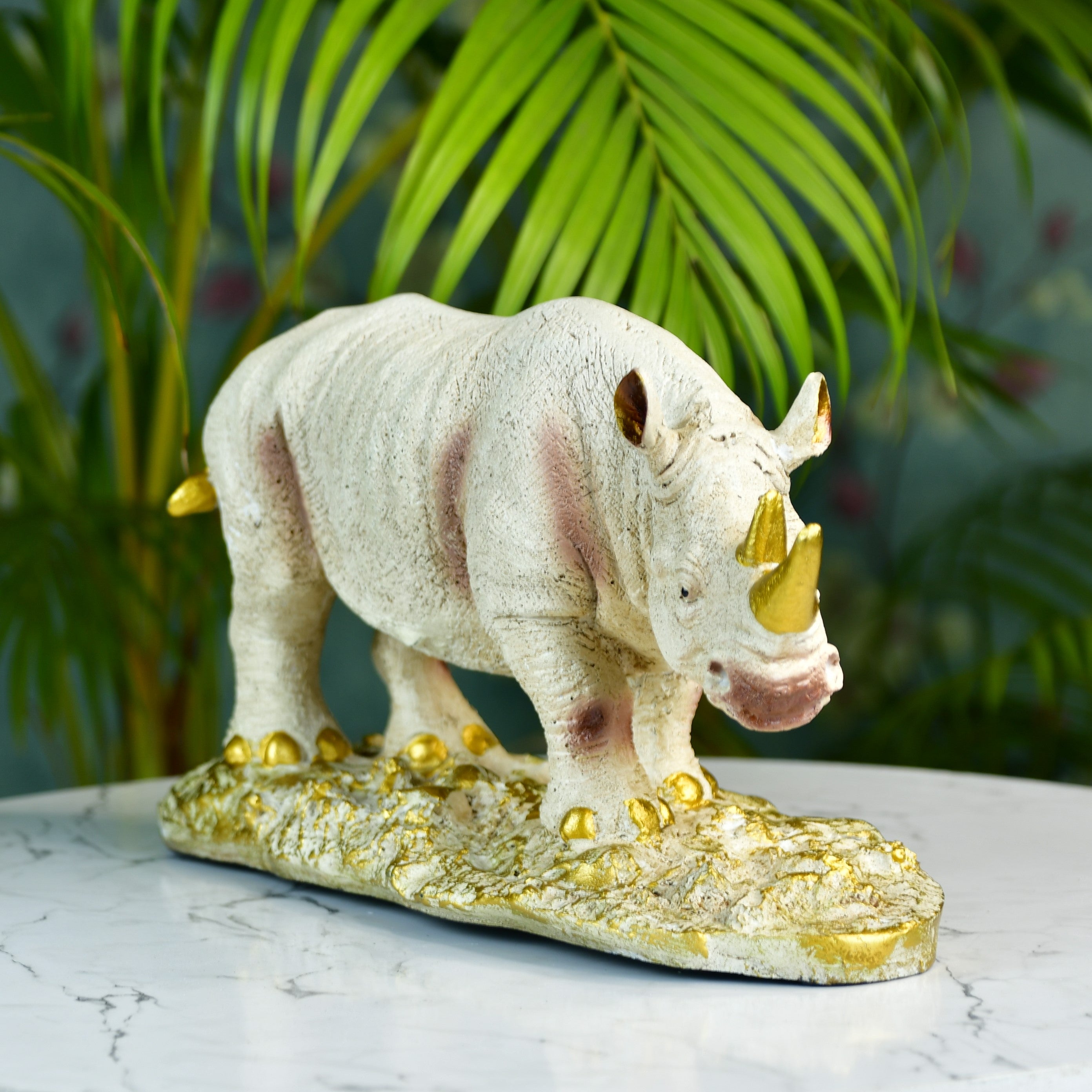 Mayii Resin White Rhino Decor