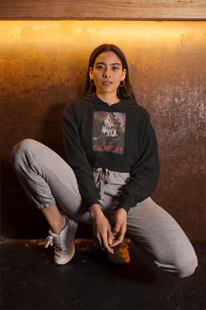 Mayii | Coldplay India Concert 2025 Special Edition Black Crop Hoodie | Concert Ready - Mayii