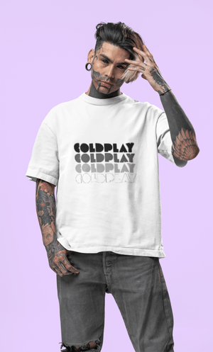 Mayii | Coldplay India Concert 2025 Special Edition Bold White Oversized Tee | Concert Ready - Mayii
