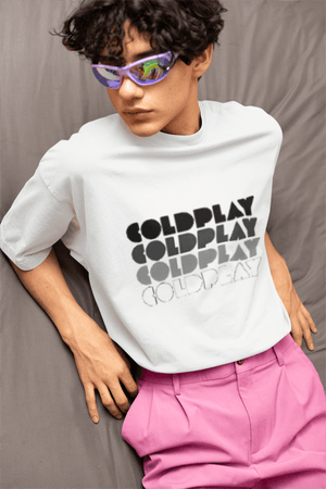 Mayii | Coldplay India Concert 2025 Special Edition Bold White Oversized Tee | Concert Ready - Mayii