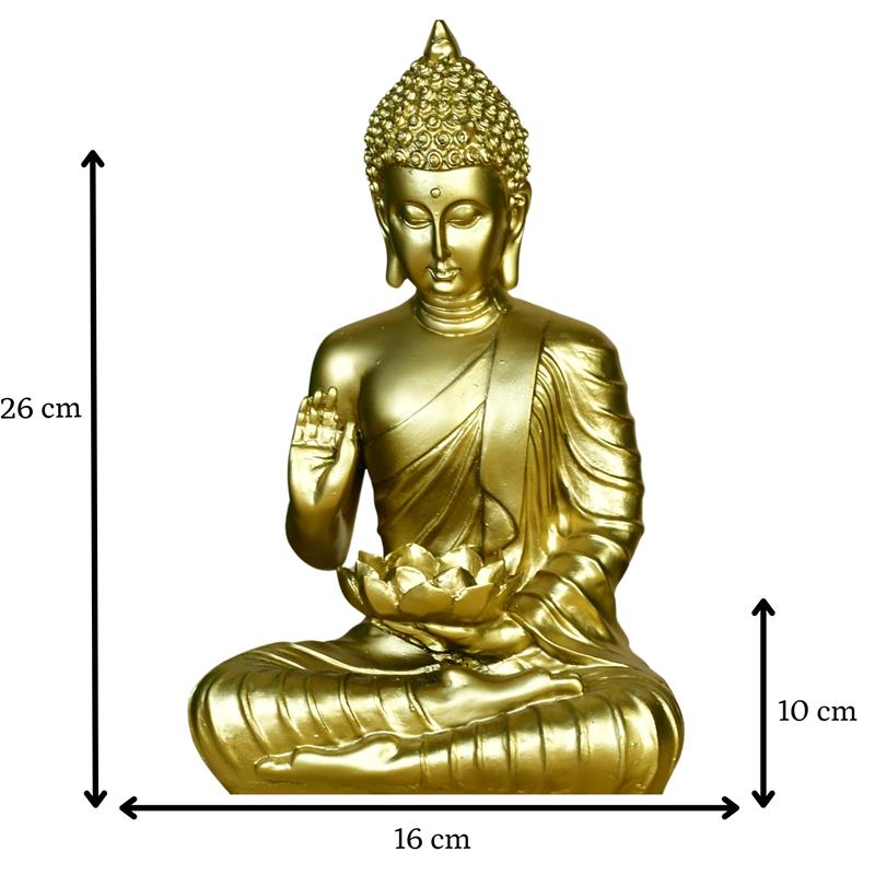 Buddha Figurine with Lotus | Mayii Indian Home Decor - Unique Artisan Craft