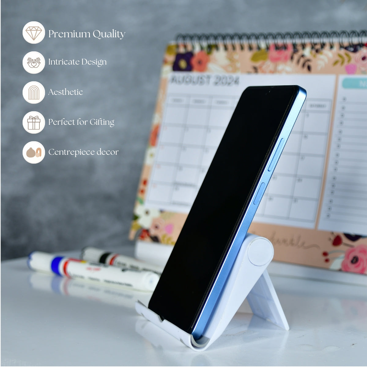 Mayii - Adjustable White Tablet Stand | Trendy Desk Accessory