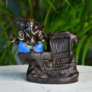 Artisan Blue Ganesh Smoke Fountain Tabletop Decor by Mayii - Unique Home Showpiece - MAYII - Mayii