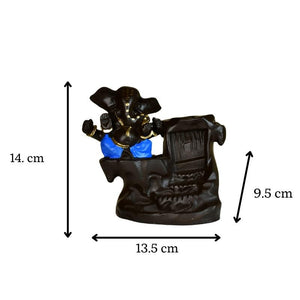 Artisan Blue Ganesh Smoke Fountain Tabletop Decor by Mayii - Unique Home Showpiece - MAYII - Mayii