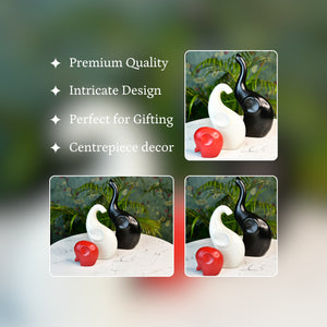 MAYII tabletop elephant home decor accents in black white and red with intricate design for centerpiece