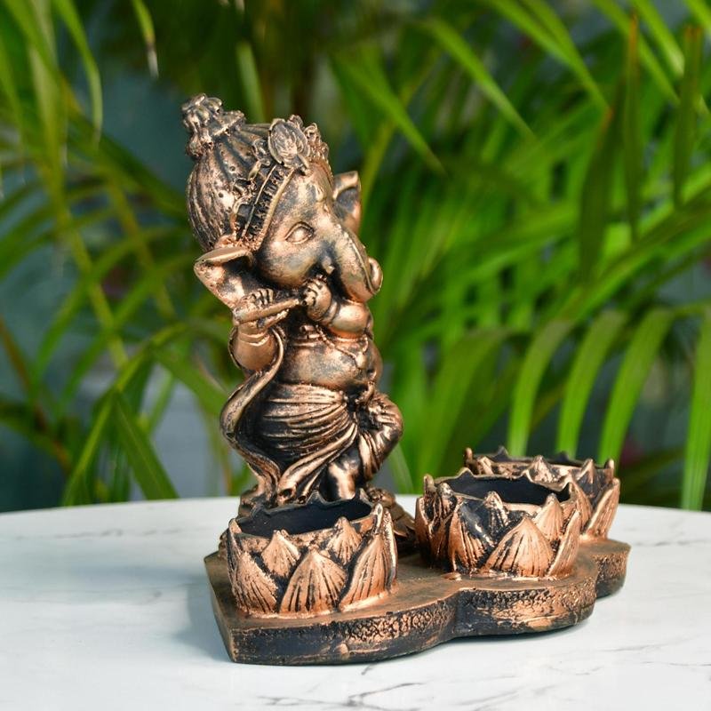 Ganesh Resin Candle Holder by Mayii - Artisan Home Decor & Showpiece - MAYII - Mayii
