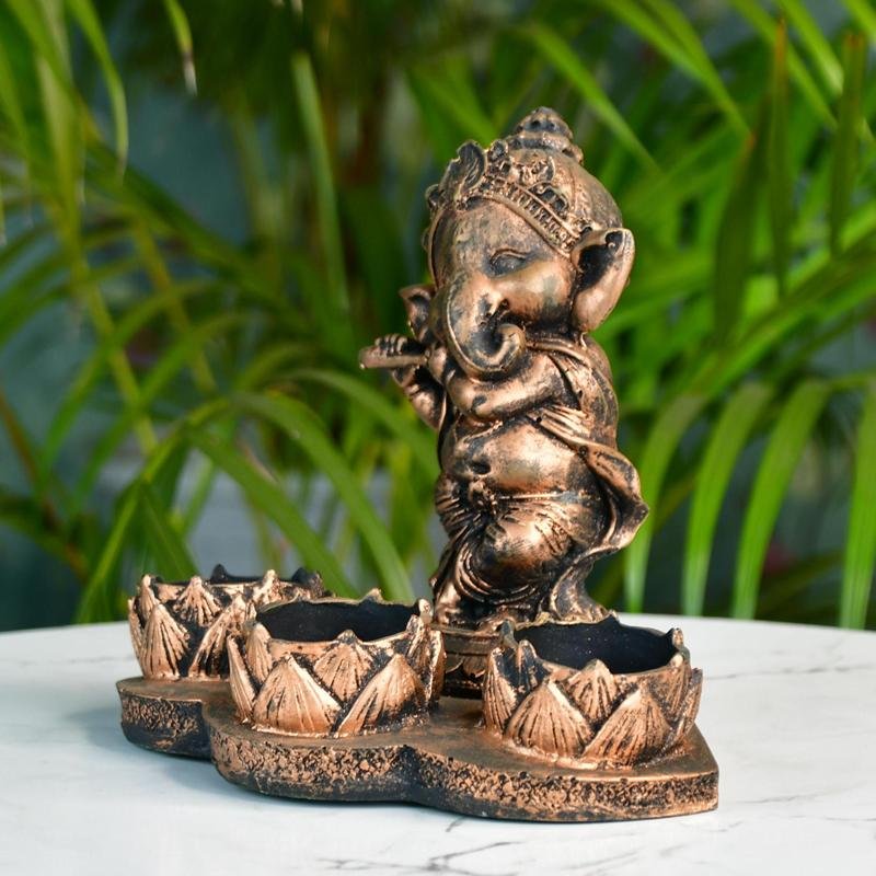 Ganesh Resin Candle Holder by Mayii - Artisan Home Decor & Showpiece - MAYII - Mayii