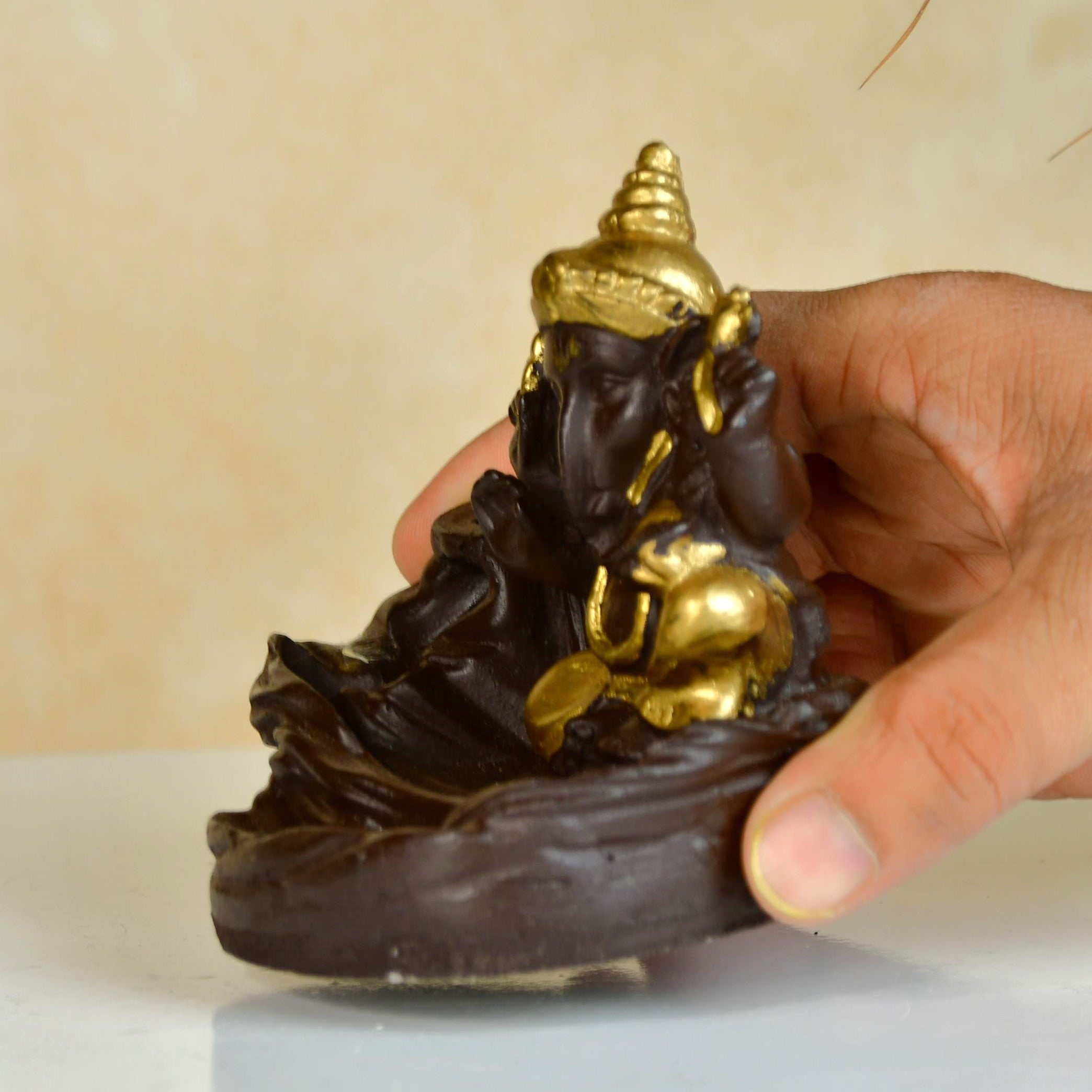 Golden Ganesh Smoke Fountain Tabletop Decor - MAYII - Mayii