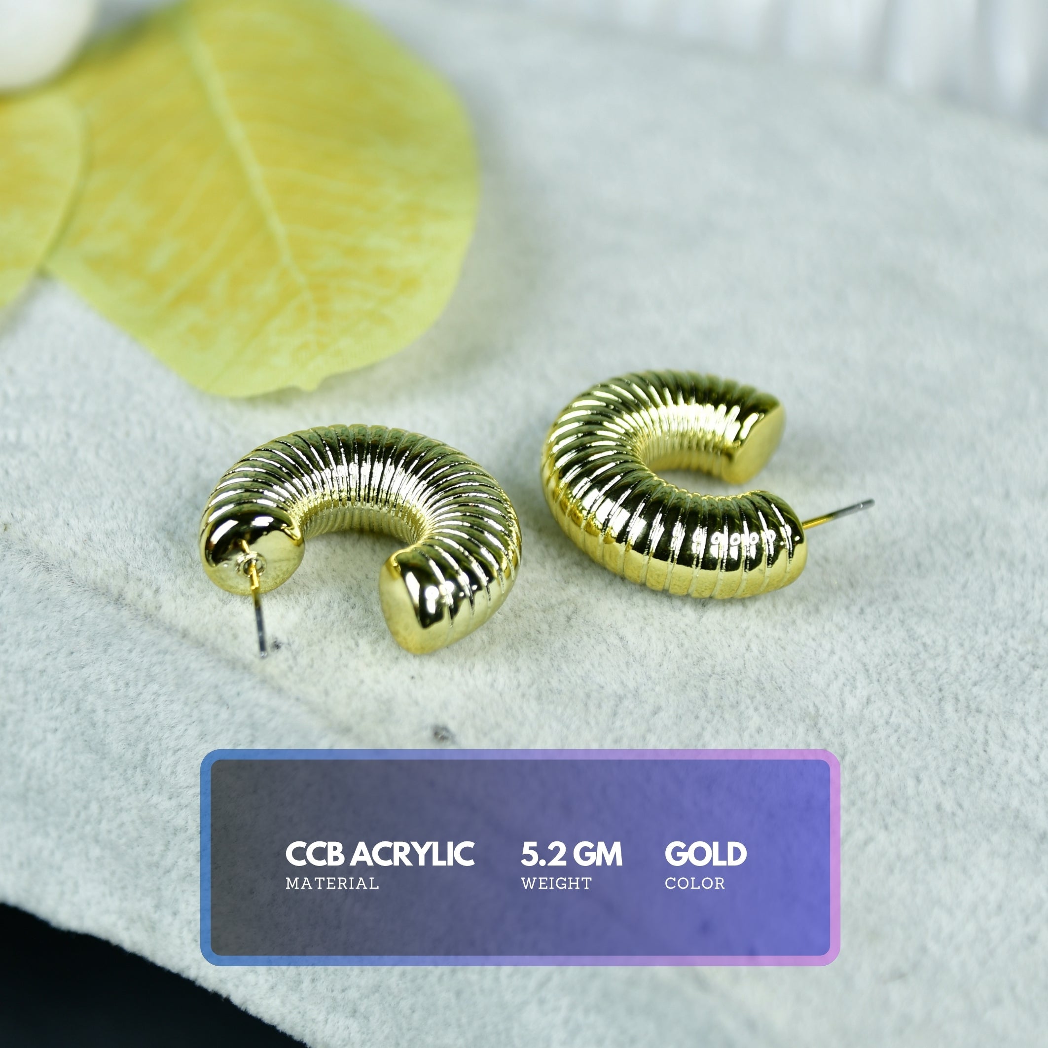 Mayii 3/4 Textured Round CCB Earrings – One Size - Mayii - Mayii