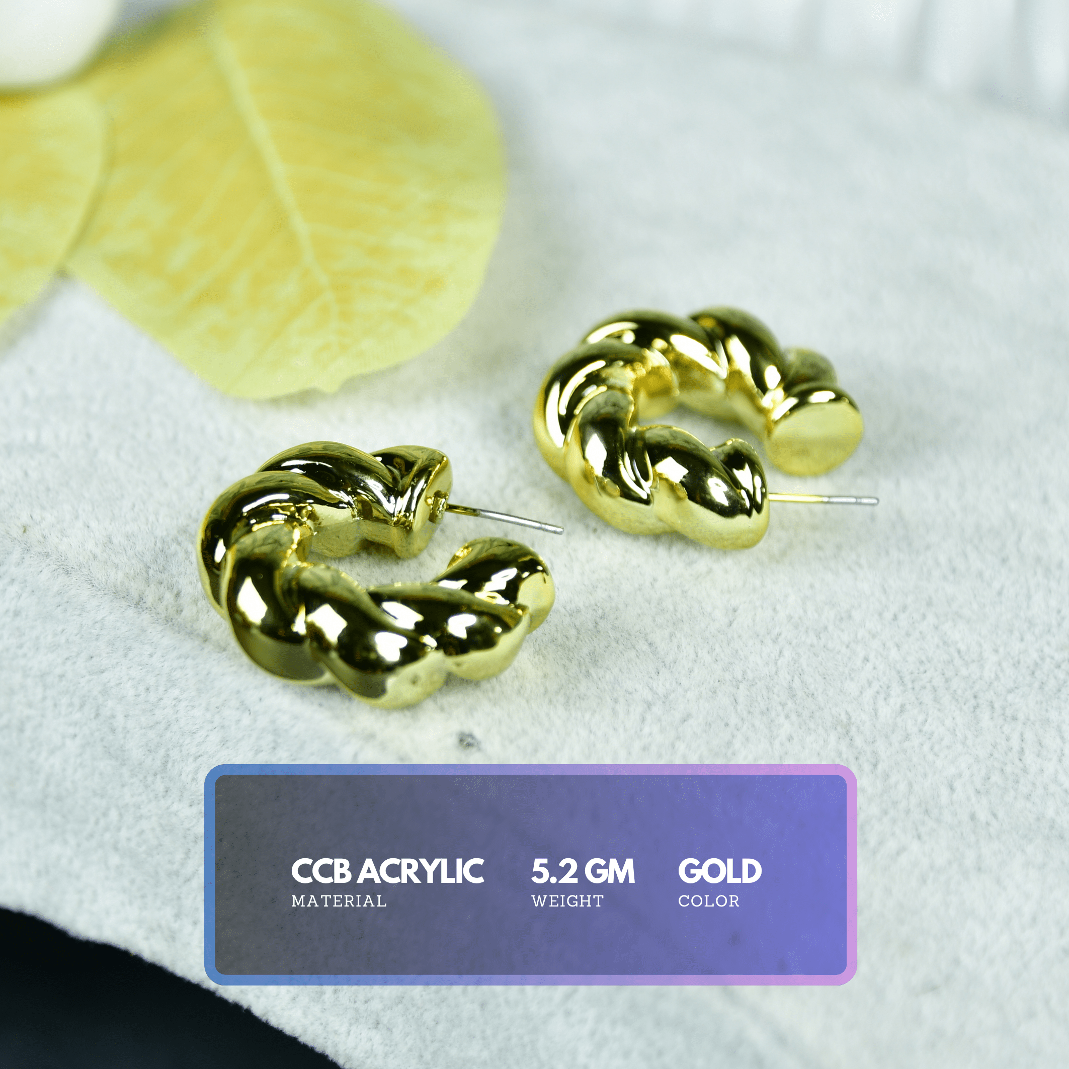 Mayii 3/4 Twisted Textured Round CCB Earrings – One Size - Mayii - Mayii