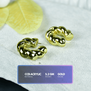 Mayii 3/4 Twisted Textured Round CCB Earrings – One Size - Mayii - Mayii