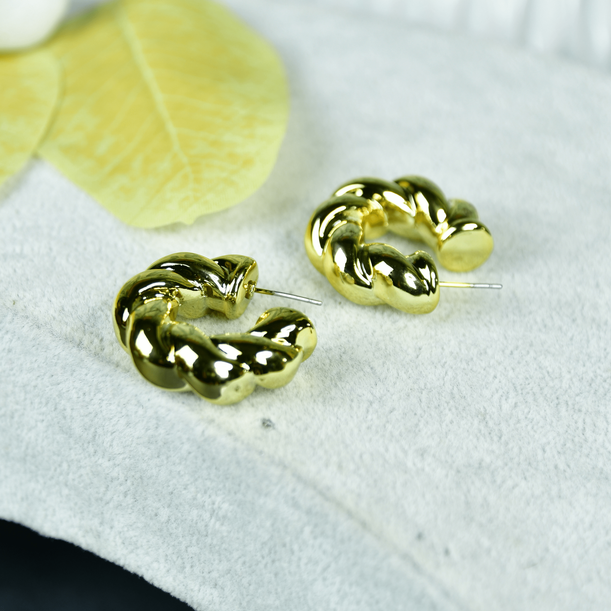 Mayii 3/4 Twisted Textured Round CCB Earrings – One Size - Mayii - Mayii