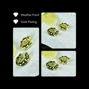 Mayii 3/4 Twisted Textured Round CCB Earrings – One Size - Mayii - Mayii