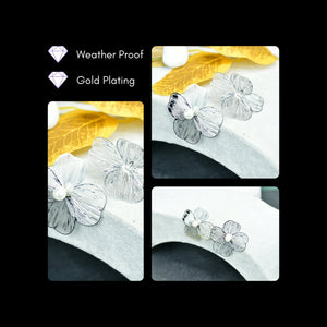 MAYII Centre Bead Flower Gold Stainless Steel Earrings - One Size - Mayii - Mayii