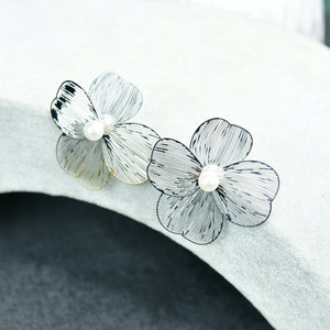 MAYII Centre Bead Flower Gold Stainless Steel Earrings - One Size - Mayii - Mayii
