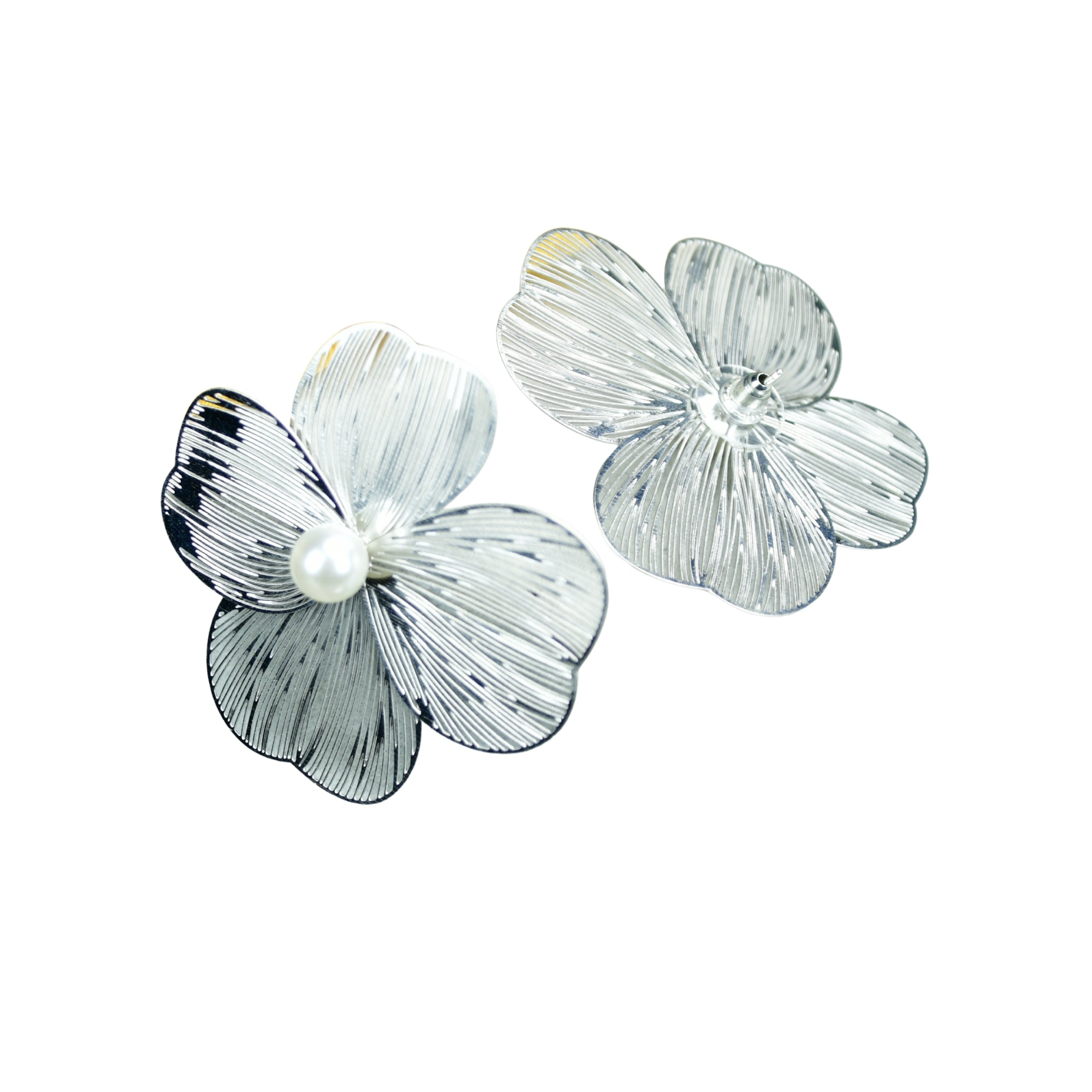 MAYII Centre Bead Flower Gold Stainless Steel Earrings - One Size - Mayii - Mayii