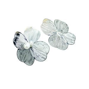 MAYII Centre Bead Flower Gold Stainless Steel Earrings - One Size - Mayii - Mayii