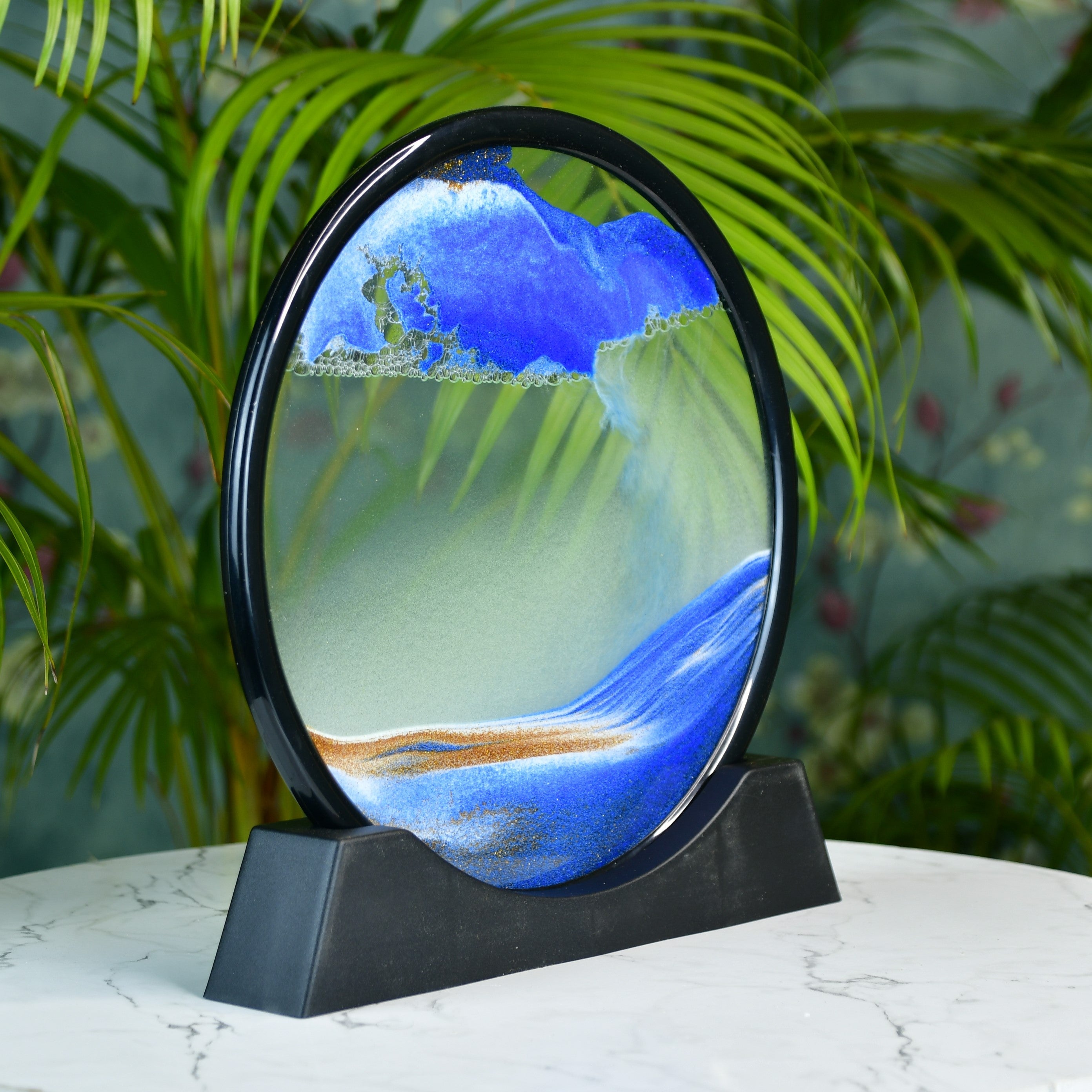 Mayii Circular Glass Sand Art – Elegant Moving Sand Sculpture for Trendy Home Decor & Gifts - MAYII - Mayii