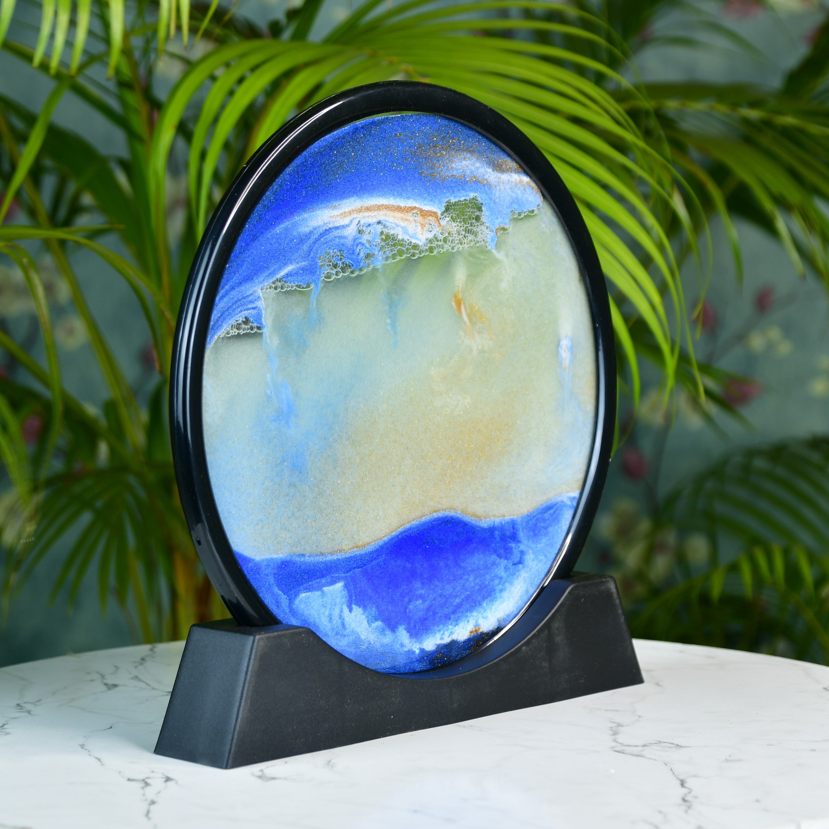 Mayii Circular Glass Sand Art – Elegant Moving Sand Sculpture for Trendy Home Decor & Gifts - MAYII - Mayii