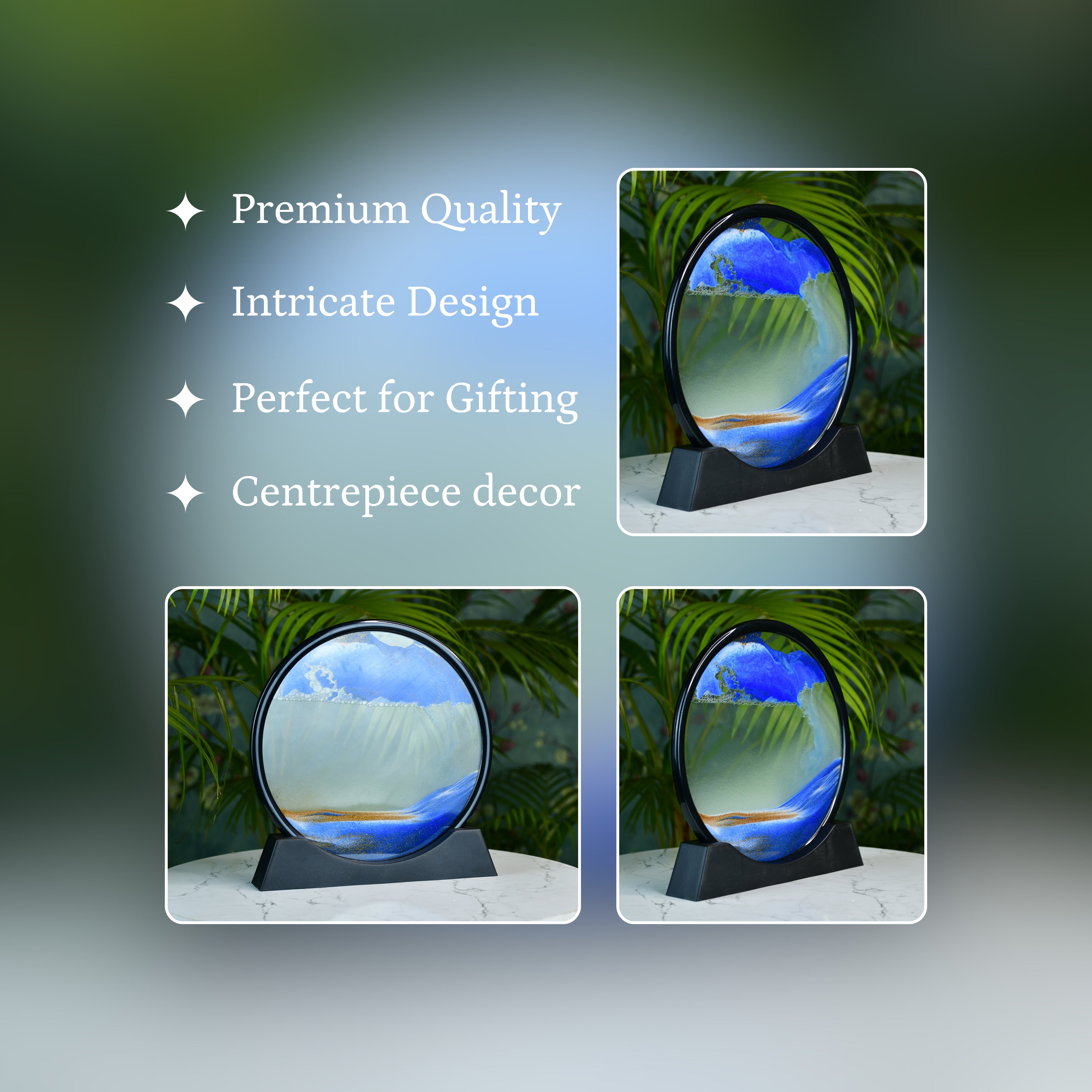 Mayii Circular Glass Sand Art – Elegant Moving Sand Sculpture for Trendy Home Decor & Gifts - MAYII - Mayii