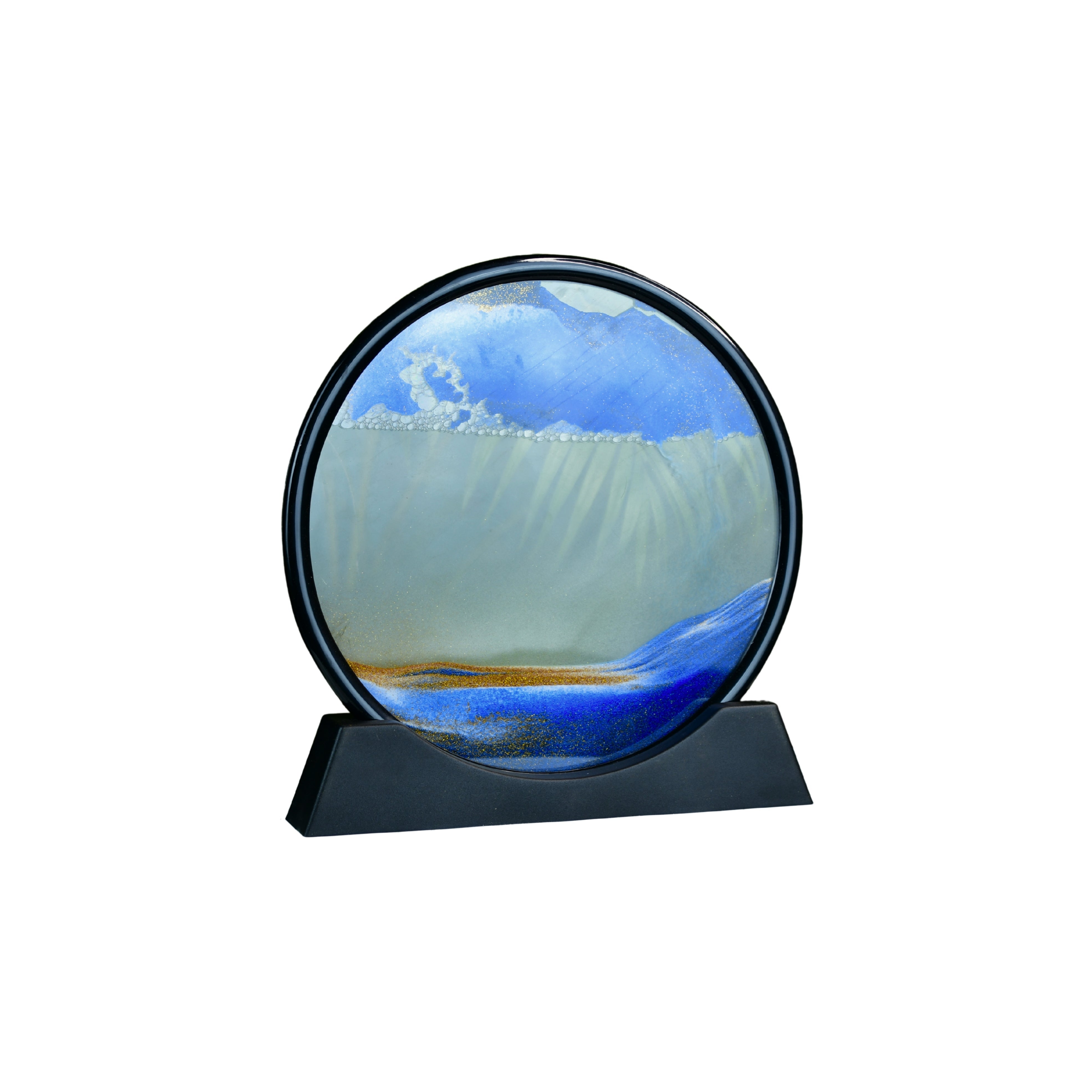Mayii Circular Glass Sand Art – Elegant Moving Sand Sculpture for Trendy Home Decor & Gifts - MAYII - Mayii