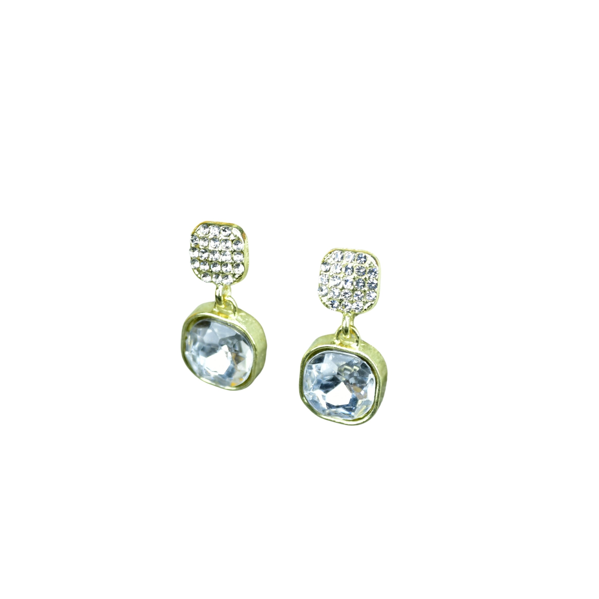 MAYII Crystal on Crystal Gold Stainless Steel Earrings - One Size - Mayii - Mayii