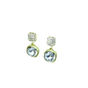 MAYII Crystal on Crystal Gold Stainless Steel Earrings - One Size - Mayii - Mayii