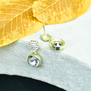 MAYII Crystal on Crystal Gold Stainless Steel Earrings - One Size - Mayii - Mayii