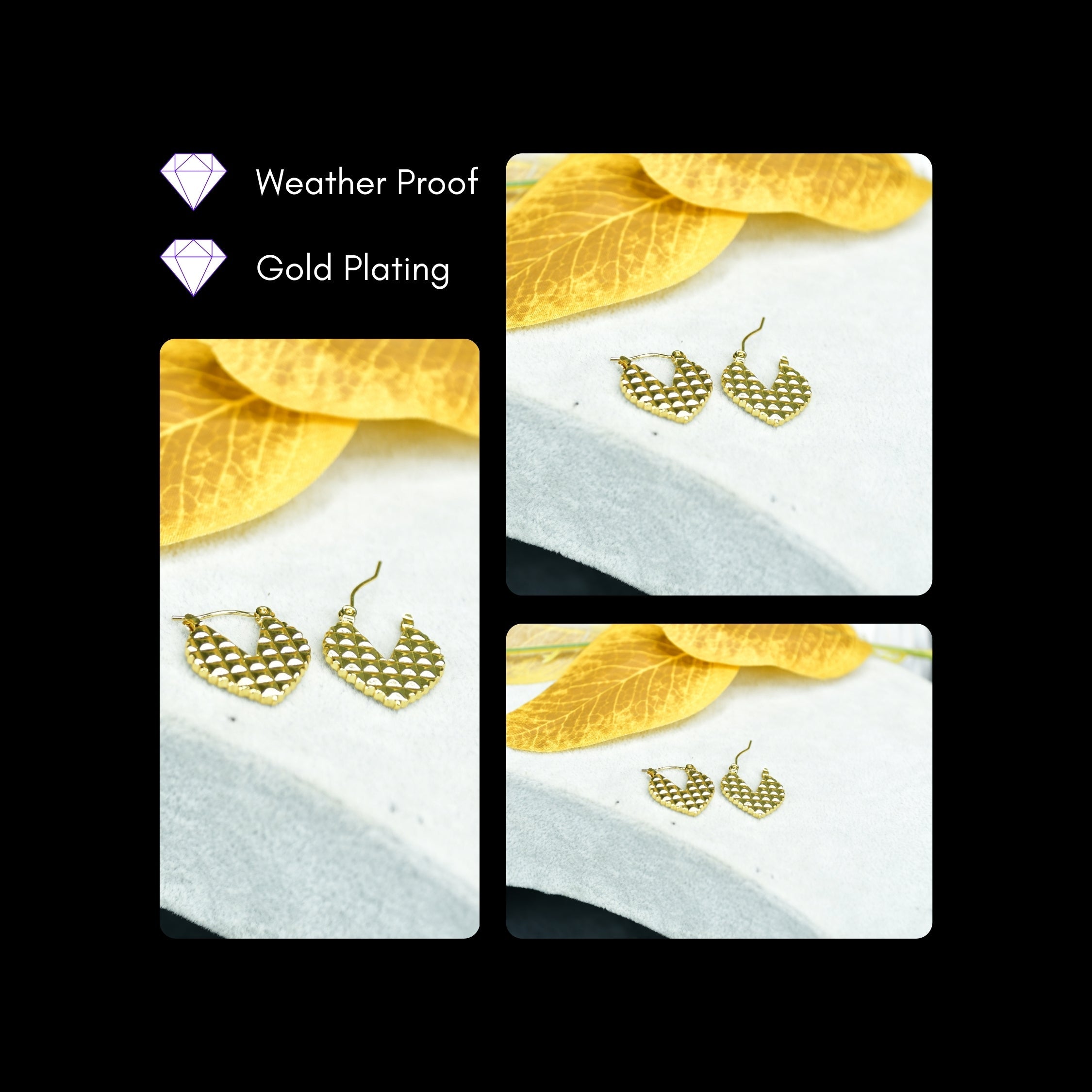 MAYII Ear Cut Petals Gold Stainless Steel Earrings - One Size - Mayii - Mayii