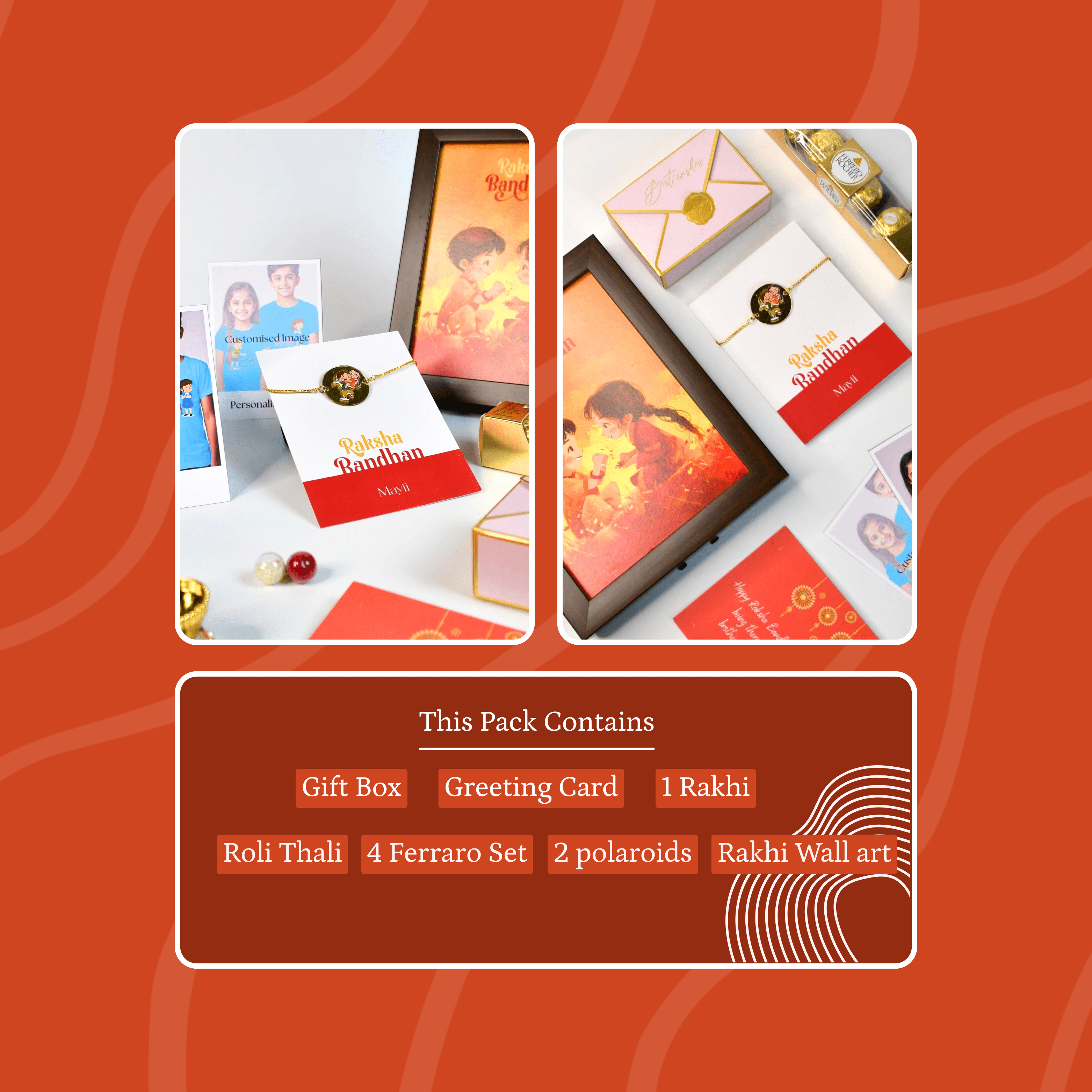 Mayii Exquisite Bhai Behen Rakhi Pack of 1 with Roli Chawal and Greeting card combo for Raksha Bandhan and Gifting - Mayii - Mayii