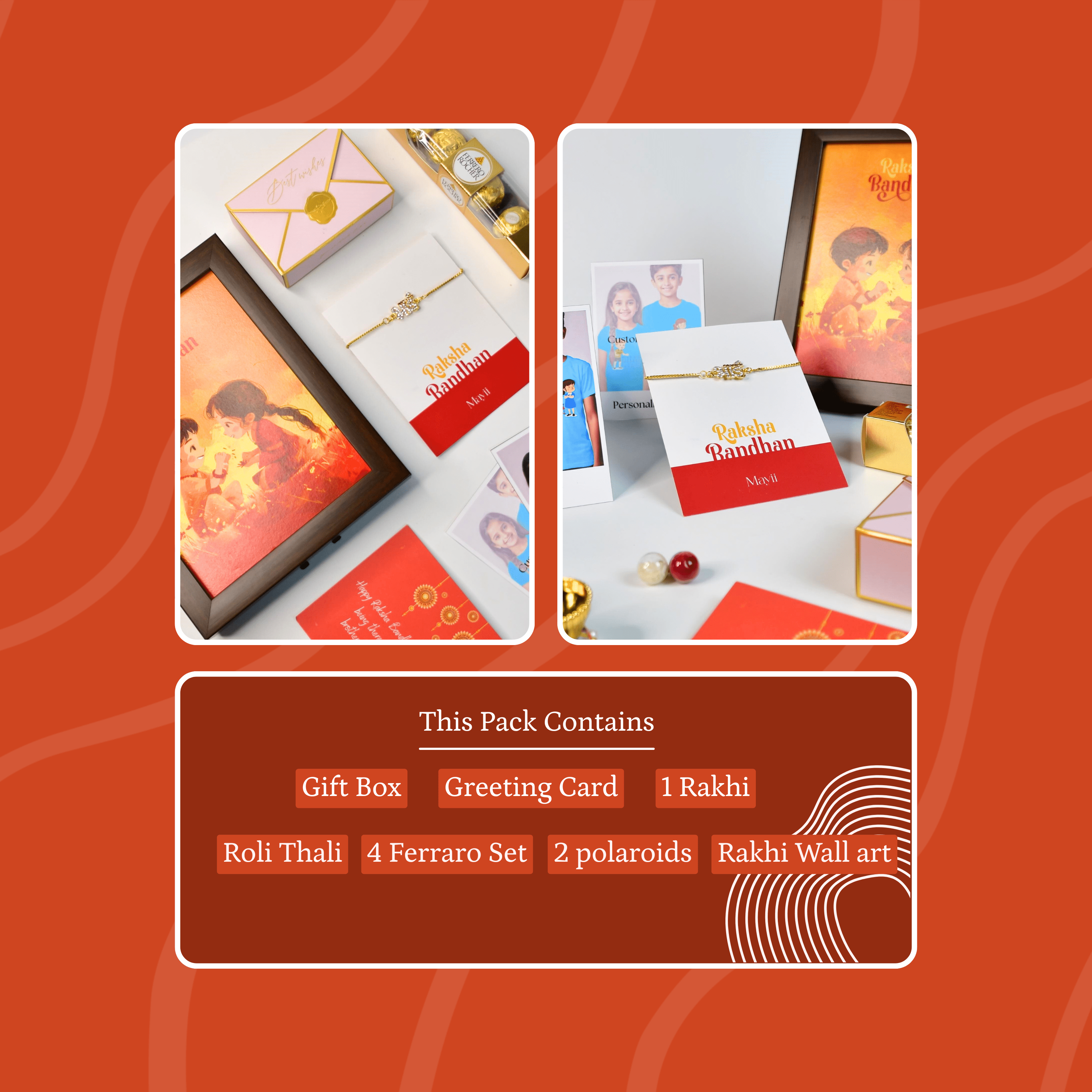 Mayii Exquisite BHAI Rakhi Pack of 1 with Roli Chawal and Greeting card combo for Raksha Bandhan and Gifting - Mayii - Mayii