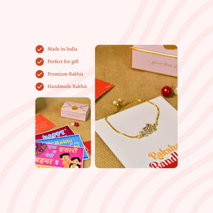 Mayii Exquisite BHAI Rakhi Pack of 1 with Roli Chawal and Greeting card combo for Raksha Bandhan and Gifting - Mayii - Mayii
