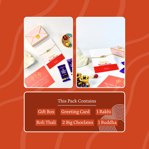 Mayii Exquisite BRO Rakhi Pack of 1 with Roli Chawal and Greeting card combo for Raksha Bandhan and Gifting - Mayii - Mayii