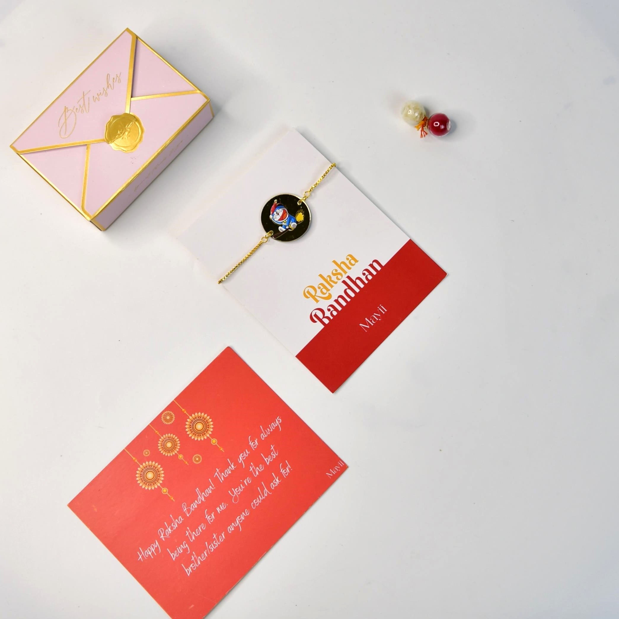 Mayii Exquisite Doraemon Rakhi Pack of 1 with Roli Chawal and Greeting card combo for Raksha Bandhan and Gifting - Mayii - Mayii