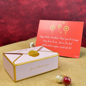 Mayii Exquisite Golden Ganesha Rakhi Pack of 1 with Roli Chawal and Greeting card combo for Raksha Bandhan and Gifting - Mayii - Mayii