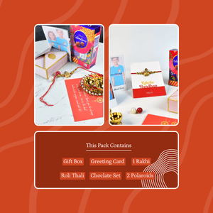 Mayii Exquisite Golden Ganesha Rakhi Pack of 1 with Roli Chawal and Greeting card combo for Raksha Bandhan and Gifting - Mayii - Mayii