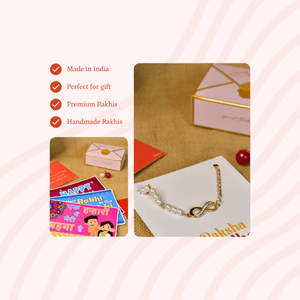Mayii Exquisite Infinite Rakhi Pack of 1 with Roli Chawal and Greeting card combo for Raksha Bandhan and Gifting - Mayii - Mayii