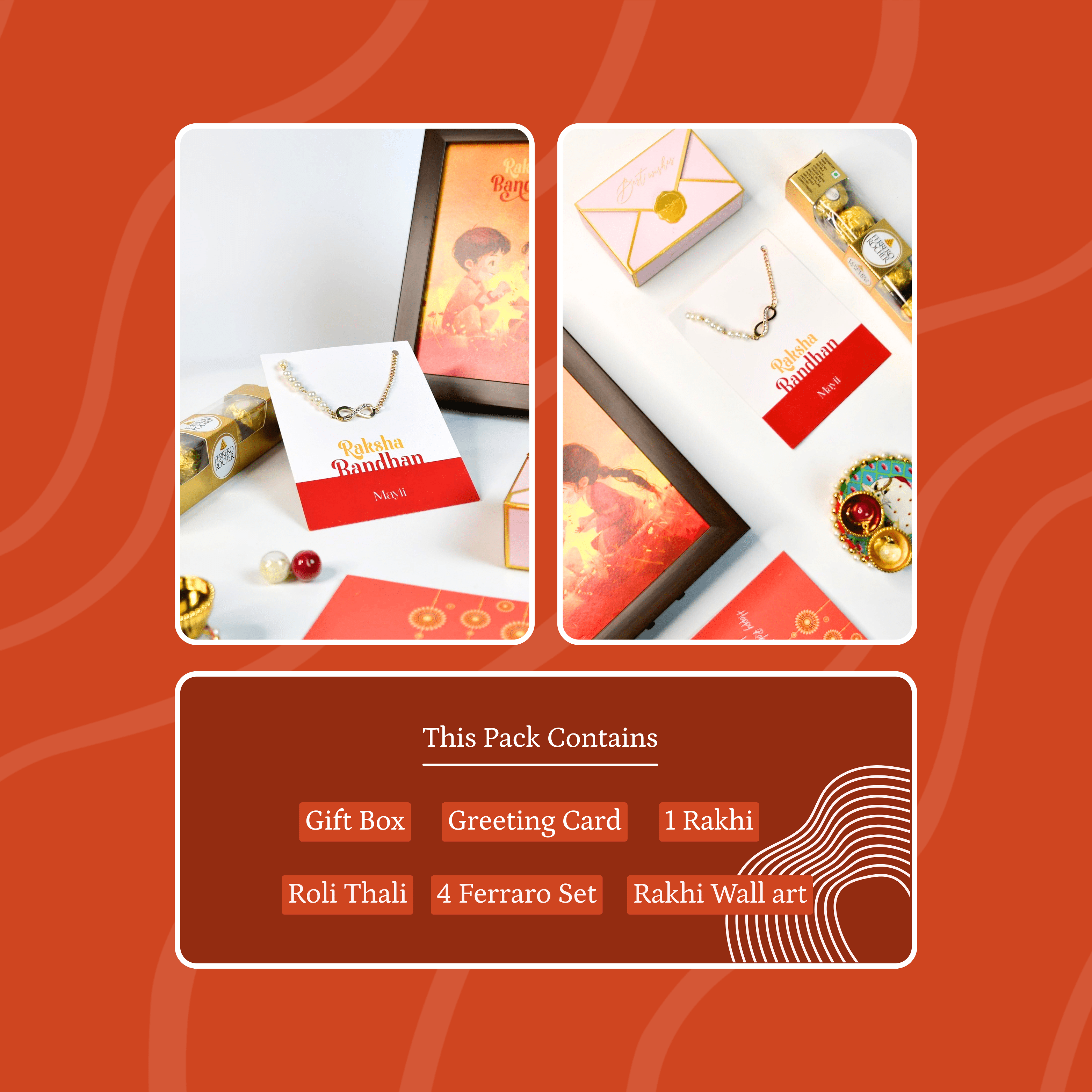 Mayii Exquisite Infinite Rakhi Pack of 1 with Roli Chawal and Greeting card combo for Raksha Bandhan and Gifting - Mayii - Mayii