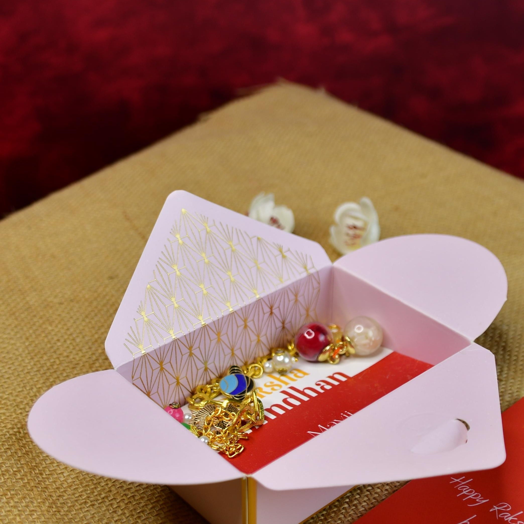 Mayii Exquisite Metal Abstract Rakhi Pack of 1 with Roli Chawal and Greeting card combo for Raksha Bandhan and Gifting - Mayii - Mayii