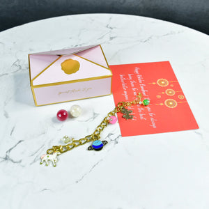 Mayii Exquisite Metal Abstract Rakhi Pack of 1 with Roli Chawal and Greeting card combo for Raksha Bandhan and Gifting - Mayii - Mayii