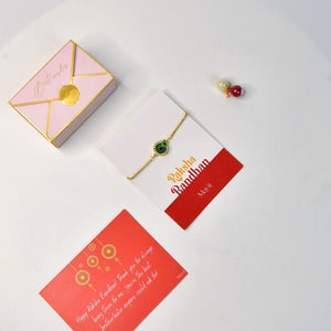 Mayii Exquisite Peacock Rakhi Pack of 1 with Roli Chawal and Greeting card combo for Raksha Bandhan and Gifting - Mayii - Mayii