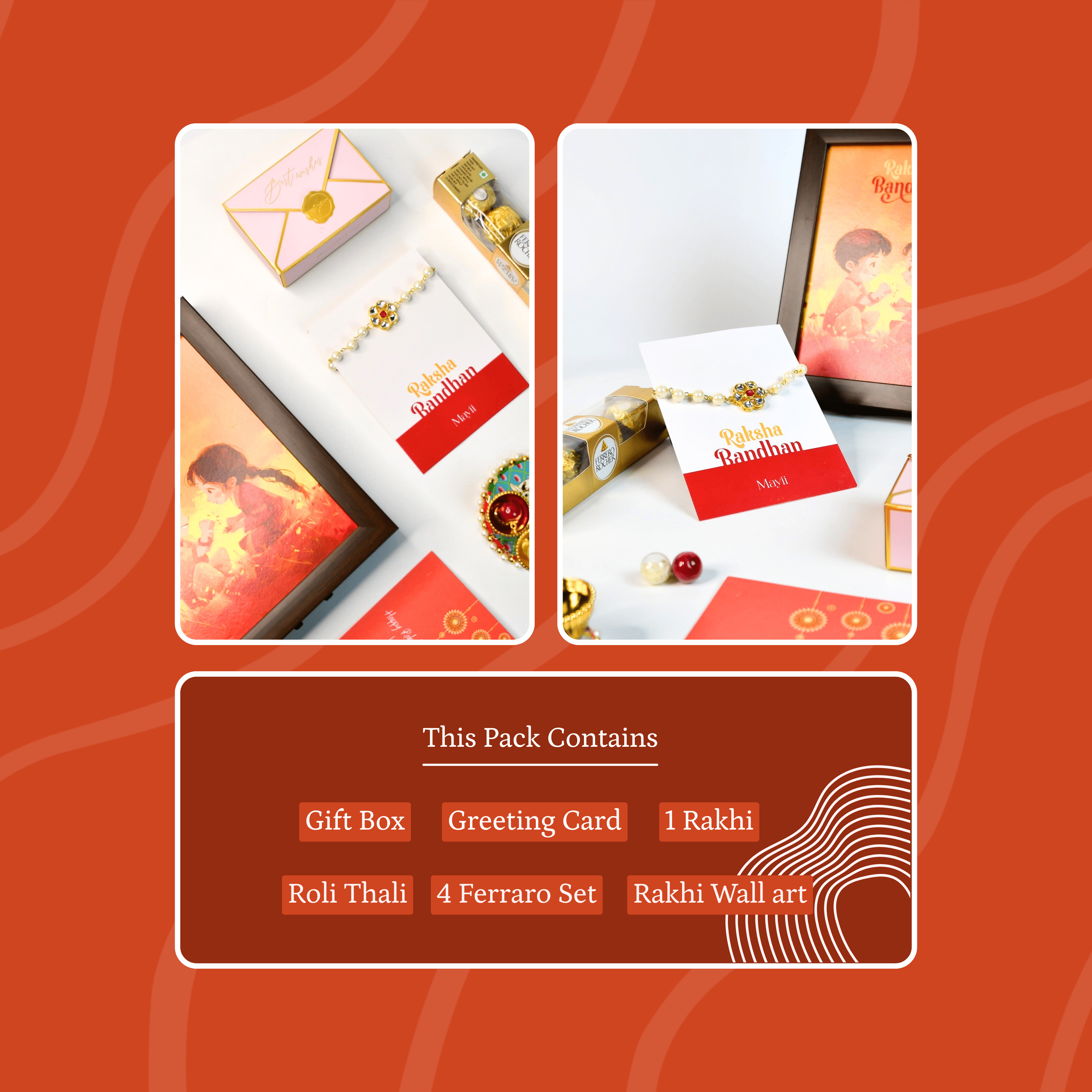 Mayii Exquisite Pearl Rakhi Pack of 1 with Roli Chawal and Greeting card combo for Raksha Bandhan and Gifting - Mayii - Mayii