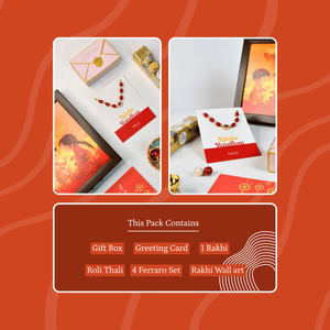 Mayii Exquisite Red Beads Rakhi Pack of 1 with Roli Chawal and Greeting card combo for Raksha Bandhan and Gifting - Mayii - Mayii
