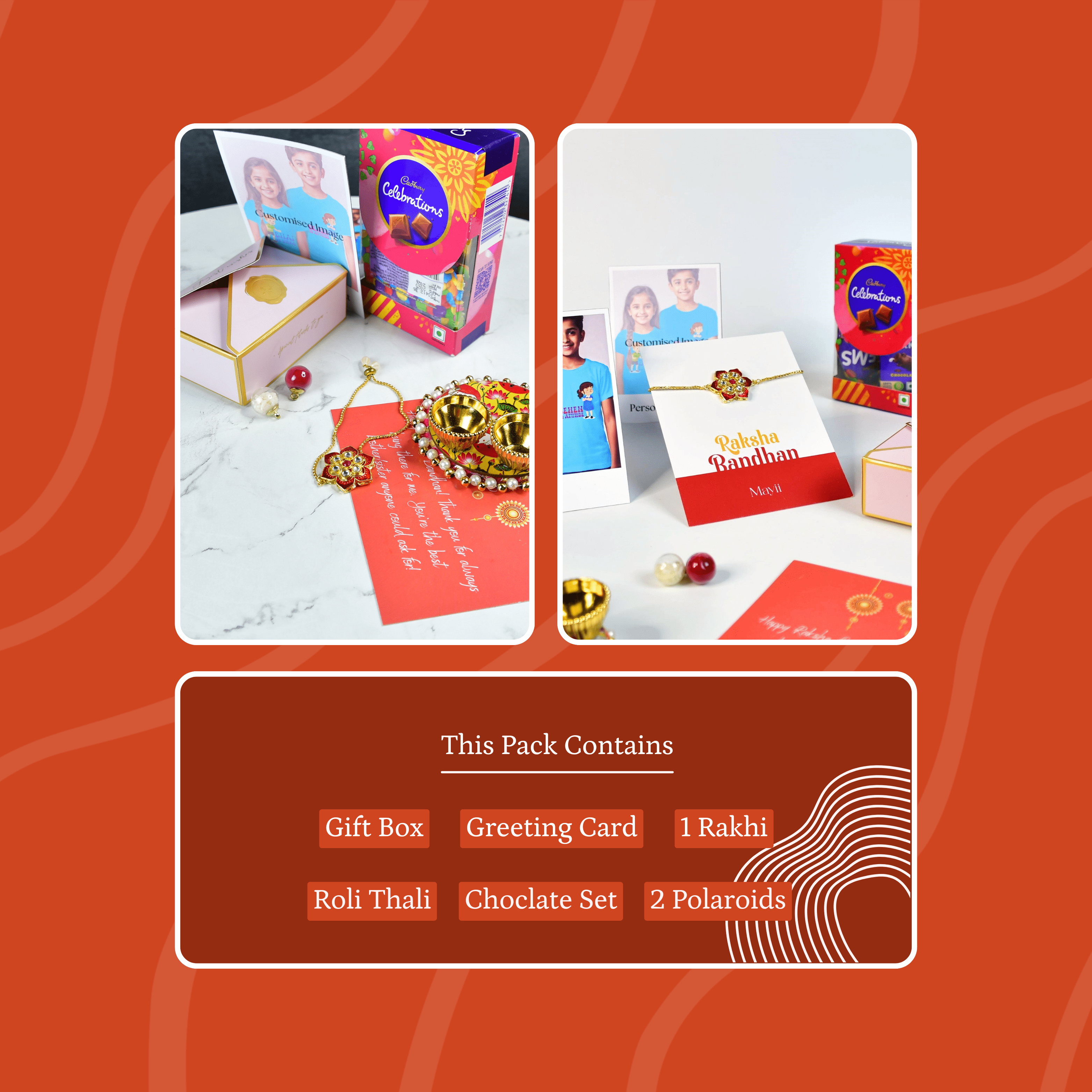 Mayii Exquisite Red Flower Rakhi Pack of 1 with Roli Chawal and Greeting card combo for Raksha Bandhan and Gifting - Mayii - Mayii