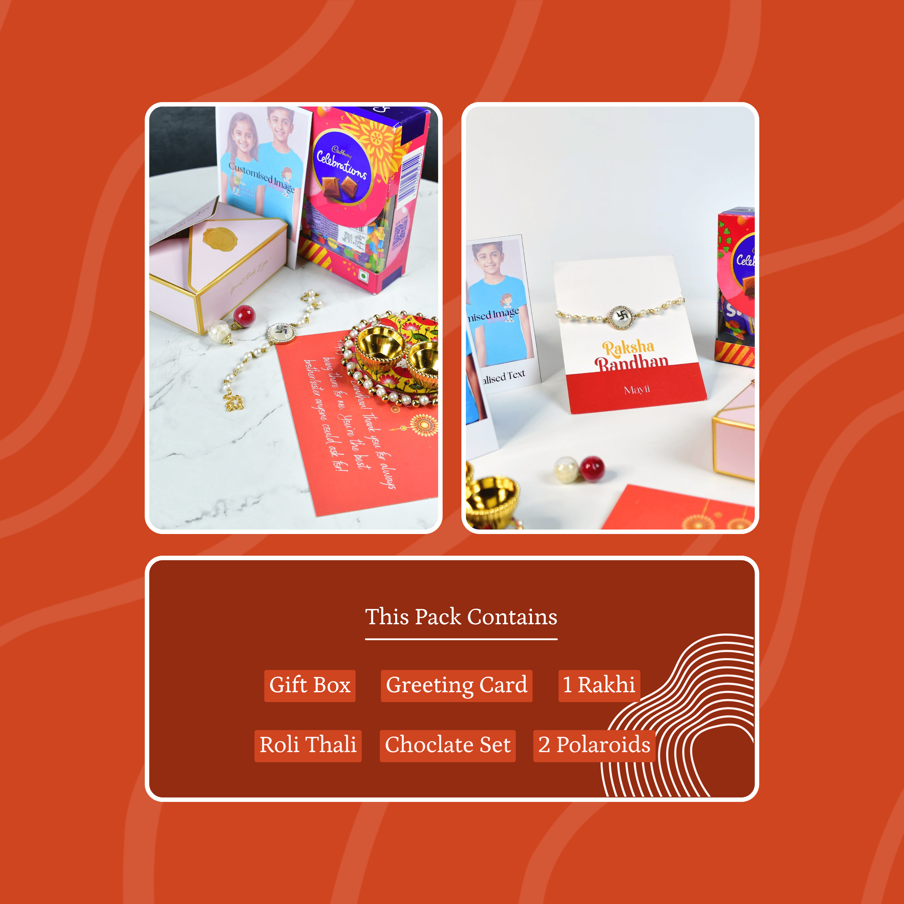 Mayii Exquisite Swastik Rakhi Pack of 1 with Roli Chawal and Greeting card combo for Raksha Bandhan and Gifting - Mayii - Mayii