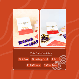 Mayii Exquisite Swastik Rakhi Pack of 1 with Roli Chawal and Greeting card combo for Raksha Bandhan and Gifting - Mayii - Mayii