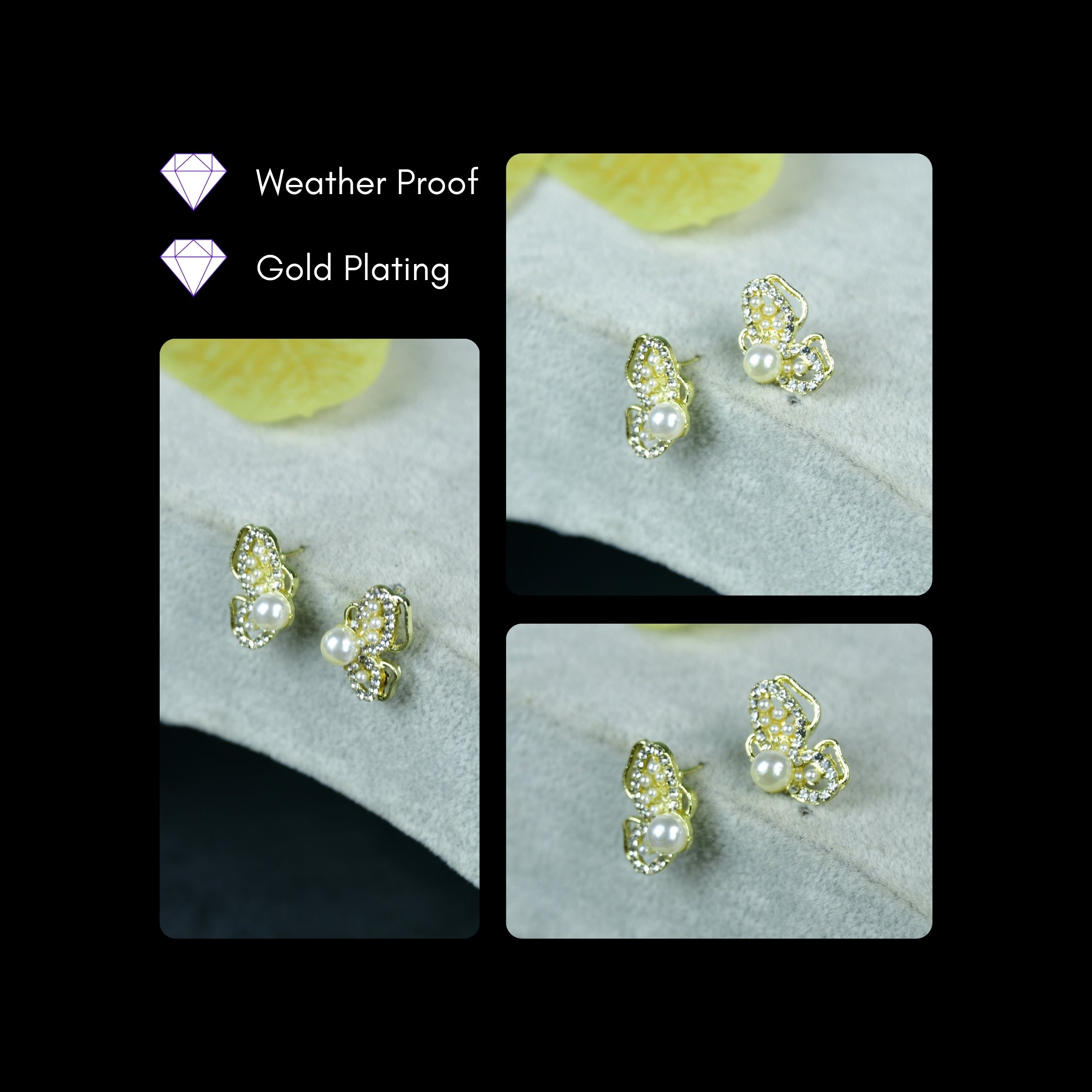 MAYII Floral Bead Gold Stainless Steel Earrings - One Size - Mayii - Mayii